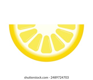 Yellow lemon slices fruits vector. Slice, yellow, fresh, lemon, citrus, fruit, organic, food, healthy. Can use for infographic, banner, poster, web design. Vector isolated on white background.