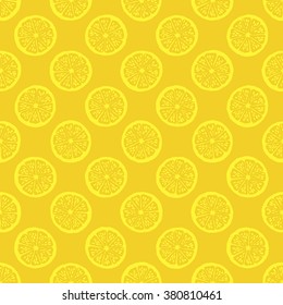 yellow lemon slices seamless pattern - vector illustration. eps 8