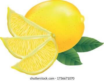 Limón amarillo con tres rodajas