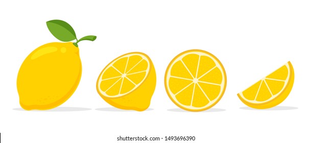 Yellow lemon vector. Lemon is a fruit that is sour and has high vitamin C. Helps to feel fresh.