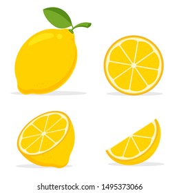 Yellow lemon vector. Lemon is a fruit that is sour and has high vitamin C. Helps to feel fresh.