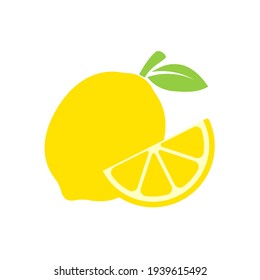 Yellow lemon vector. Lemon is a fruit that is sour and has high vitamin C. Helps to feel fresh.