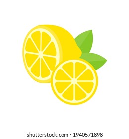 Yellow lemon vector. Lemon is a fruit that is sour and has high vitamin C. Helps to feel fresh.