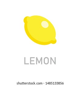 Yellow lemon vector icon. Citric fruit flat illustration.