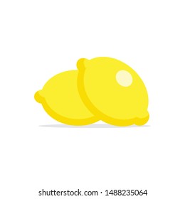 Yellow lemon vector icon. Citric fruit flat illustration.