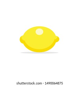 Yellow lemon vector icon. Citric fruit flat illustration.