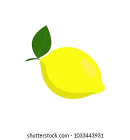 Yellow lemon vector icon illustration isolated on white background. Lemon icon eps. Lemon icon clip art.