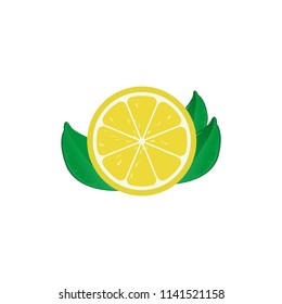 Yellow lemon vector icon illustration isolated on white background.
