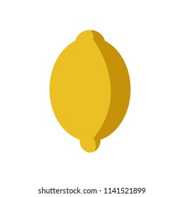 Yellow lemon vector icon illustration isolated on white background.