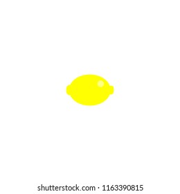 Yellow lemon vector icon illustration isolated on white background. Lemon icon eps. 
