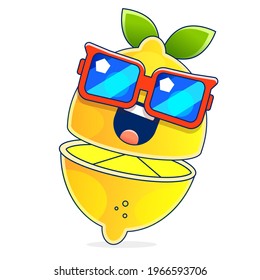 Ilustración del icono del vector del limón amarillo aislado en fondo blanco. Pasos de iconos de limón. Imagen de clip de icono de limón.