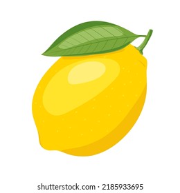Ilustración del icono del vector del limón amarillo aislado en fondo blanco