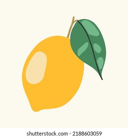 Yellow lemon vector icon illustration isolated on white background. Lemon icon eps. Lemon icon clip art.