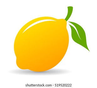 Yellow lemon vector icon illustration isolated on white background. Lemon icon eps. Lemon icon clip art.