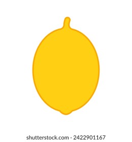 Ilustración vectorial de limón amarillo sobre fondo blanco. Fruta entera en forma de marco con fondo vacío y limpio en el interior.