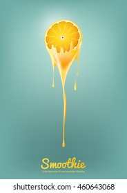 Yellow Lemon Yogurt and Smoothie milk with fruit, Juice concept, Vector Illustration