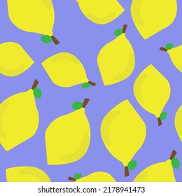 yellow lemons on a blue background
