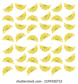 Gelbe Zitronenscheiben einzeln auf weißem Hintergrund, Muster, Textur perfekt für Kochprojekte