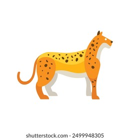 A yellow leopard with black spots standing.