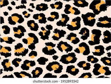 yellow leopard pattern design print vector