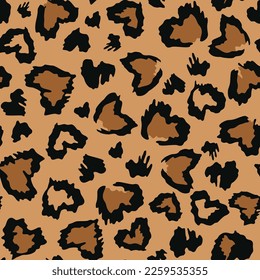 Yellow leopard pattern seamless animal print from hearts, modern fabric texture