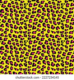 
Yellow leopard pattern, seamless stylish pattern, cat print