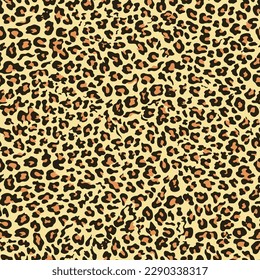 
Yellow leopard pattern seamless vector print, spotted texture. fashion background