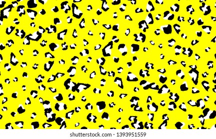 Yellow leopard print design. Animal skin pattern. Vector illustration.