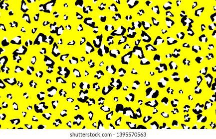 Yellow leopard print design. Animal skin pattern. Vector illustration.
