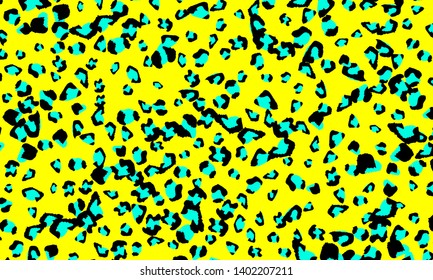 Yellow leopard print design. Animal skin pattern. Vector illustration.