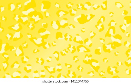Yellow leopard print design. Animal skin pattern. Vector illustration.