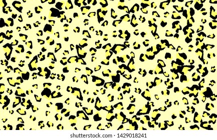 Yellow leopard print design. Animal skin pattern. Vector illustration.