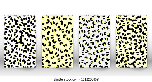 Yellow leopard print. Panther skin. Retro fabric pattern. Spotted fur texture. Animal print leopard. Vector illustration.