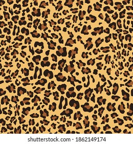 
Yellow leopard seamless pattern vector graphics on print.