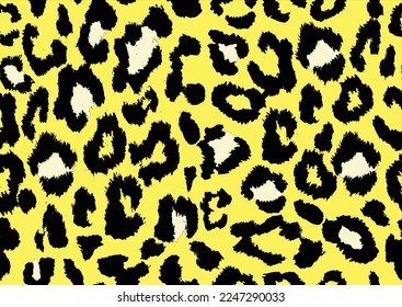 yellow leopard vector design hand drawn art