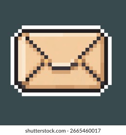 gelber Briefumschlag im Pixel-Kunststil 