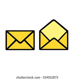 yellow letter icon vector