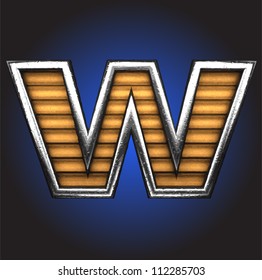 Yellow letter with metal