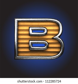 Yellow letter with metal