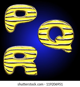 Yellow letter with metal