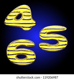 Yellow letter with metal