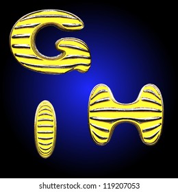 Yellow letter with metal