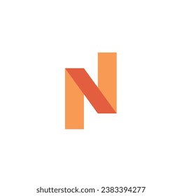 Yellow letter N logo with transparent background