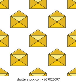 Yellow letter seamless pattern in cartoon style isolated on white background vector illustration for web