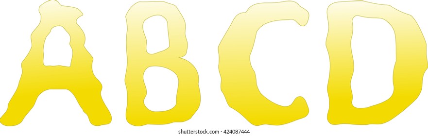 yellow letters, vector