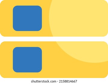 Yellow library books, illustration, vector on a white background.