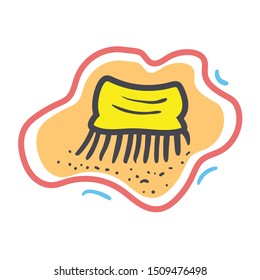 Yellow Lice Comb with Orange Background and Red Line Illustration