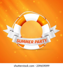 yellow life buoy. Vector, excellent vector illustration