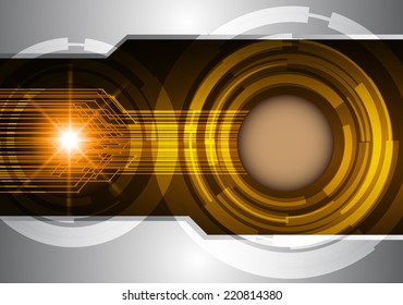 Yellow Light Abstract Technology background for computer graphic website and internet, circuit board. 
