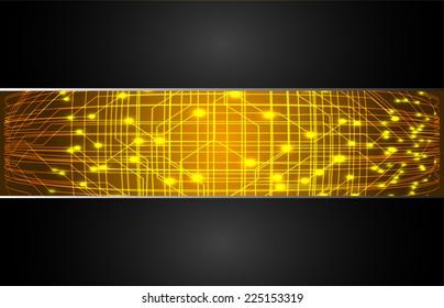 yellow Light Abstract Technology background for computer graphic website internet and technology. circuit board. text box. black